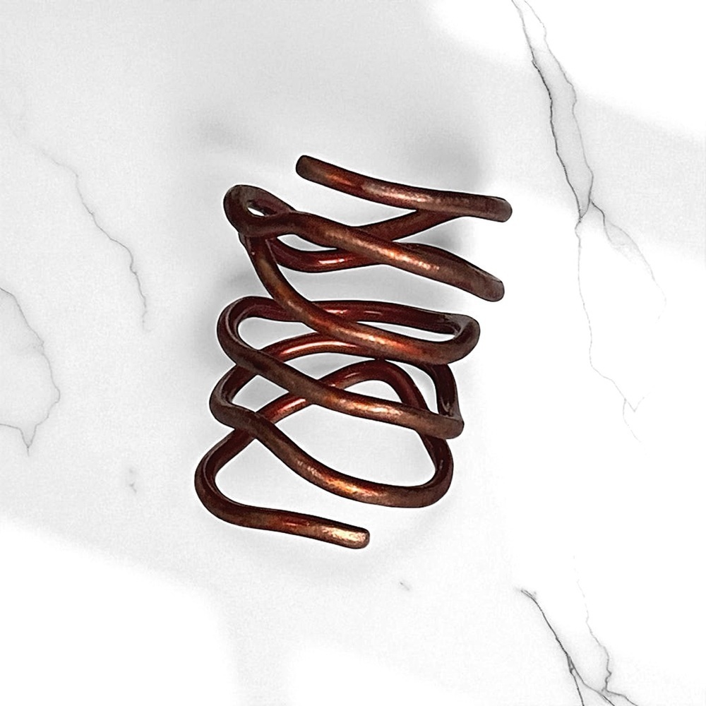 5 For $25💫Rustic Coiled Copper Colored Wire Ring - Picture 4 of 6